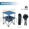 ARMOR CASTLE Folding Camping Table, Portable Outdoor Picnic Table, Lightweight Square Camp Table with Built-in 4 Cup Holders Food Basket and Travel Bag for Barbeque Beach Camping and Tailgate Blue view 3