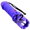FIGHTSENSE (12 Pc) Wholesale Heavy Duty Flashlight Stun Gun - High Voltage Police Grade Strength - Rechargeable Batteries - Bright LED Flashlight with Three Modes (Purple X12) view 1