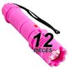 FIGHTSENSE (12 Pc) Wholesale Heavy Duty Flashlight Stun Gun - High Voltage Police Grade Strength - Rechargeable Batteries - Bright LED Flashlight with Three Modes (Pink X12) view 1