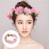 PRETYZOOM Pink Girls Wreath Headband Headpiece Headband Wreath Artificial Silk Rose for Kids Toddler view 4