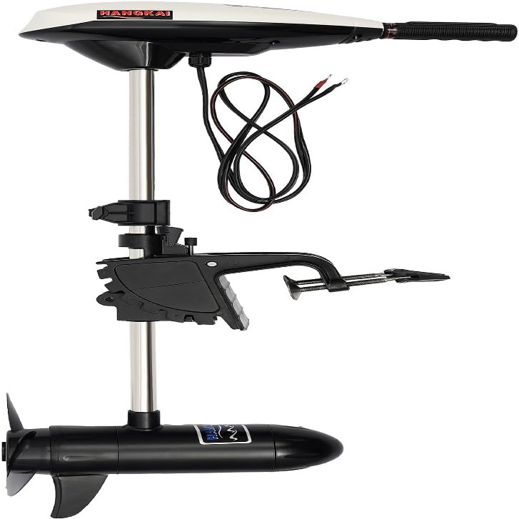65lbs Electrical Outboard Trolling Motor, 12V Thrust Marine Engine Transom Mount Outboard Motor for Inflatable Boat Dinghy Kayaks Canoe