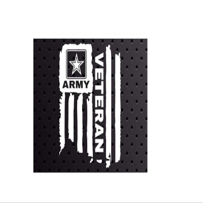 Sticker Distressed United States Army Flag Veteran Decal Military for Car Truck Window Laptop Bumper US 3.8" x 6.0" (Yellow)