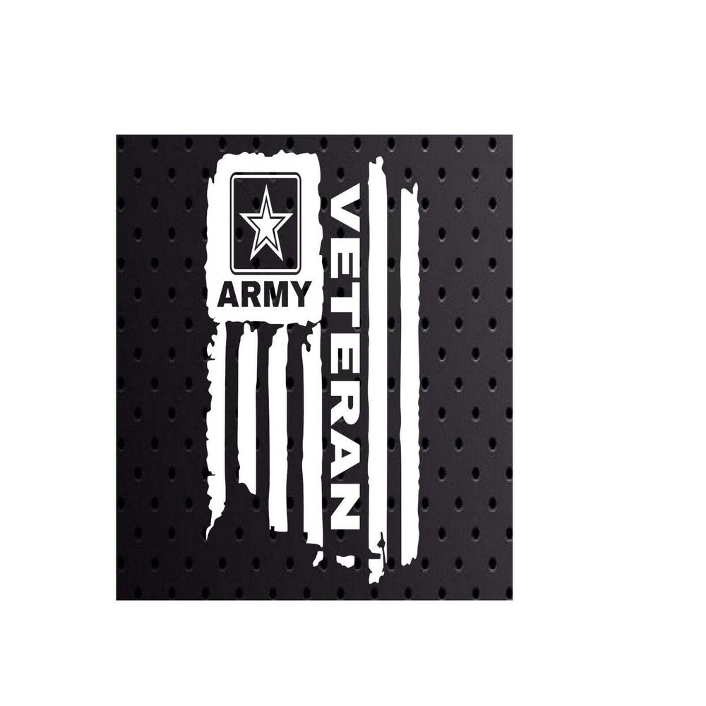 Sticker Distressed United States Army Flag Veteran Decal Military for Car Truck Window Laptop Bumper US 3.8" x 6.0" (Yellow)