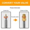 Brass Presta Valve Adapter, Convert Presta to Schrader Adaptor for Bike, Inflate Tire Using Standard Pump or Air Compressor, Tire Valve Caps(2PCS) view 3