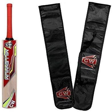 CW Millennium Kashmir Willow Cricket Bats for Leather Ball Junior Kashmir Willow BAT for Season Balls Training & Practice Cricket BAT for Club OR Home (Size 5)