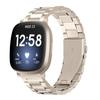 Band Compatible for Fitbit Sense/Versa 3 Bands,KangPlus Men Adjustable 5.5-8.0 inch Metal Bracelet Band Stainless Steel Strap with Link Remover Tool Compatible with Fitbit Sense/Versa 3 - Gold view 1