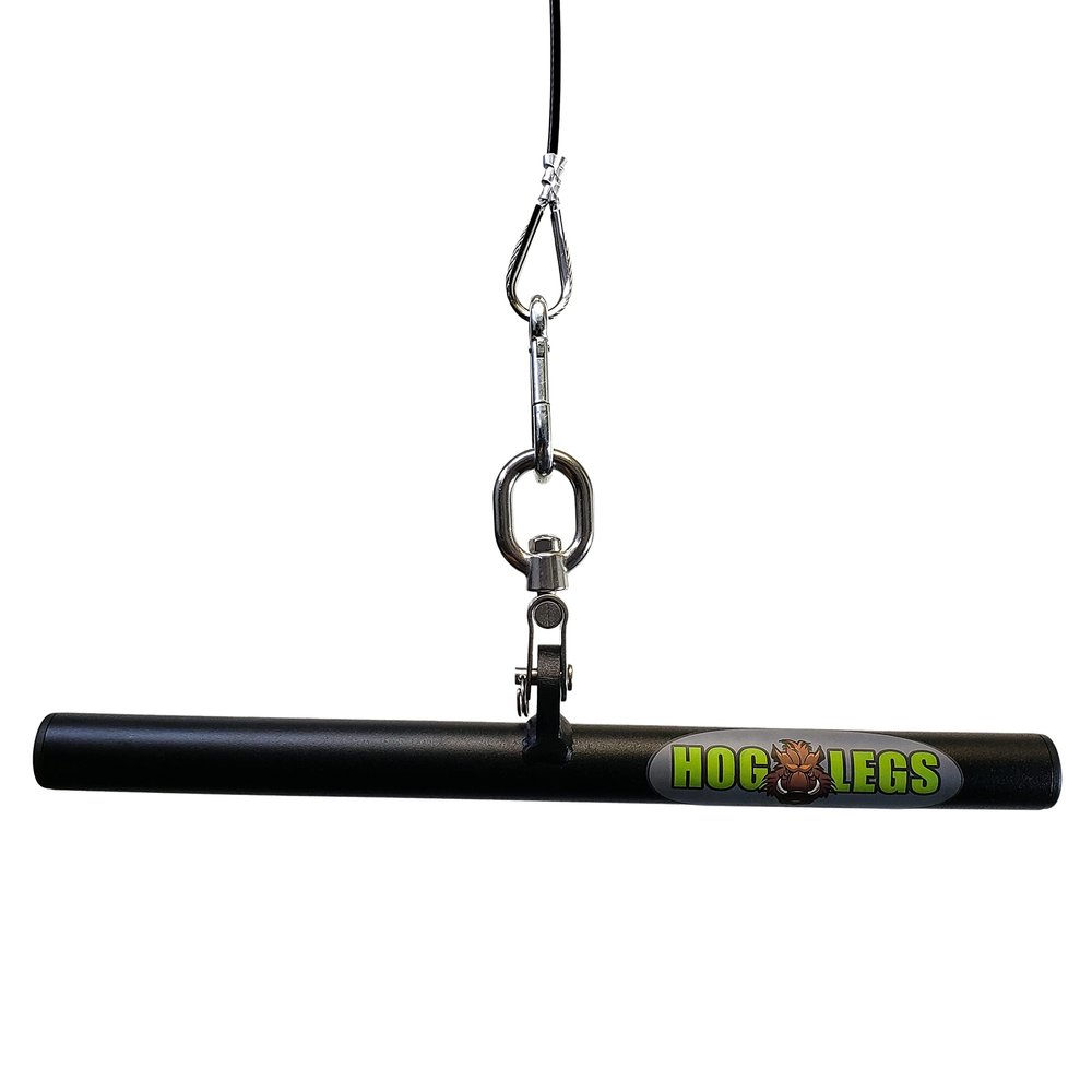 HOG LEGS Ham Hock Slim Grip 16" Straight Bar Cable Attachment for Curl Bar Workouts & Cable Triceps Workouts, Curling Bar, Tricep bar, Gym Cable Attachment