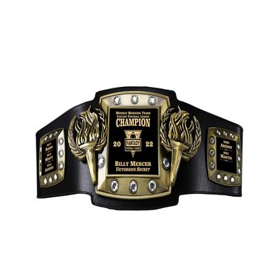 Championship Belt, Victory Torch Series, Customizable & Personalized, For ALL Sports, Fantasy Football, Sale Contests, MVP, Free Design Help, Quick Shipping, Heavy Thick Metal, Gift Box