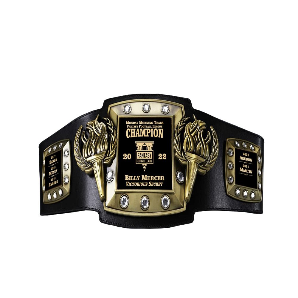 Championship Belt, Victory Torch Series, Customizable & Personalized, For ALL Sports, Fantasy Football, Sale Contests, MVP, Free Design Help, Quick Shipping, Heavy Thick Metal, Gift Box