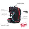 USWE Hajker 30L, Hiking Backpack, Adventure Daypack with Waterproof Rolltop, for Bike, Speed Hiking, Mountaineering, for Men and Women, Black view 2