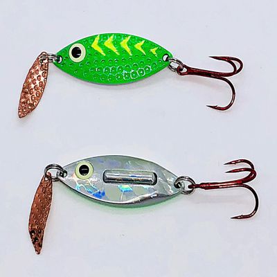 PK Rattle Spoon - Nickle Hologram Back - 3/8 oz/Green Glow