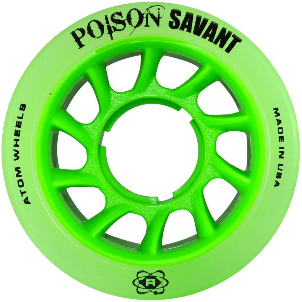 Atom Skates Poison Savant Skate Wheels Green 1 Pack - 4 Wheels / 59mm x 38mm