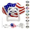 COOLLO SPORTS Lip Guard Mouthguard 2-in-1 Transformer Pacifier Football Mouthpiece Sports Lip Protector for Adults & Youth USA Flag & Fangs Mouthpiece (Case Included) (American Flag (Two Layers)) view 1