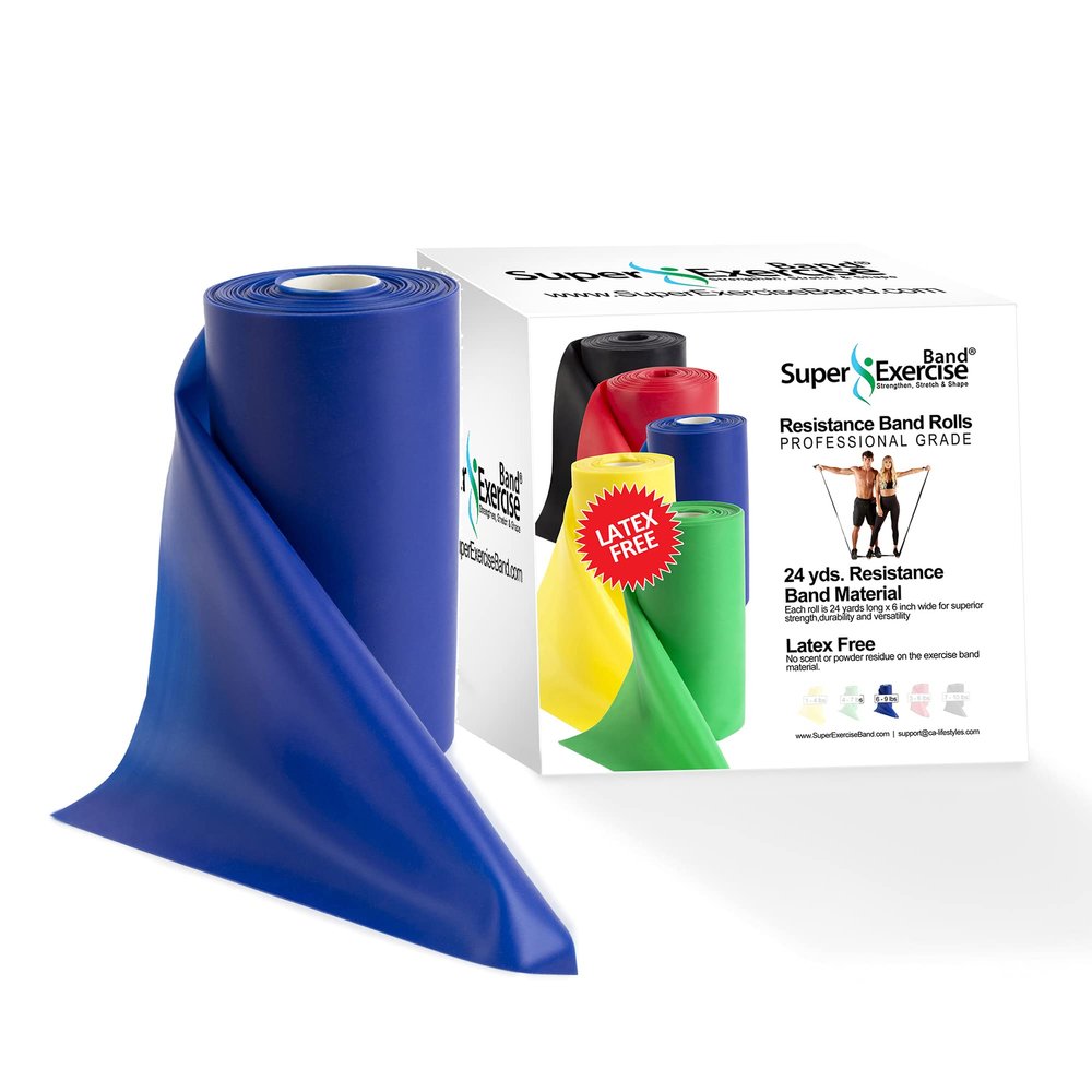 Resistance Band for Working Out | Super Exercise Bands 8,16,24 Yard Bulk Rolls |10 Strengths in Light Medium and Heavy Resistance Bands | Latex Free Workout Bands Including App and e-Book