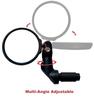 Hafny NEW Multi-Adjustable Bar End Bike Mirror, HD Safe Blast-Resistance Glass Cycling Mirror, E-bike Mirror, Bicycle Rearview Mirror, HF-M952S-FR08 (Silver Glass) view 3