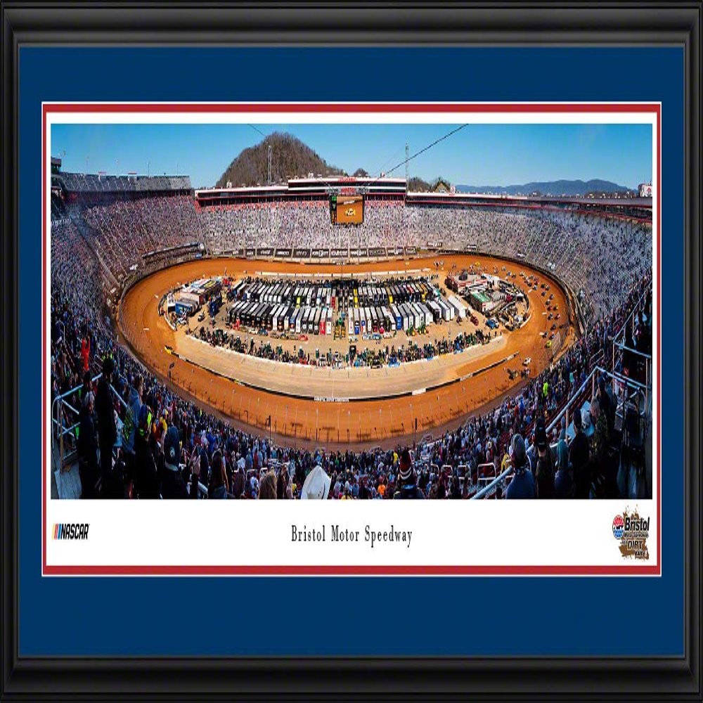 Bristol Motor Speedway, Dirt Race - 44x18-inch Double Mat, Deluxe Framed Picture by Blakeway Panoramas