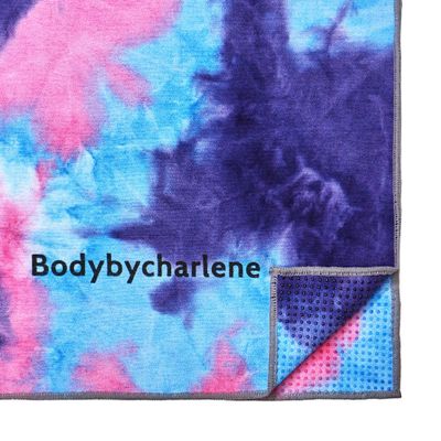 Bodybycharlene - Yoga Towel  Super Soft, Sweat Absorbent, Non-Slip, 72X24 inch (Ink)