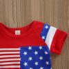 Baby Boys 4th of July Outfits American Flag Stripe Short Sleeve T-Shirt + Shorts Set Infant Summer Clothes 2Pcs (A-Red,0-3 Months,) view 3
