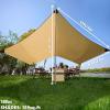 DANCHEL OUTDOOR Waterproof Bell Tent Awning Camping Tarp  Portable Entrance 4 Season Canopy Cover with 6.5ft Poles, Khaki 13x9.8ft Glamping Accessories view 4