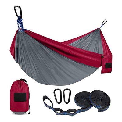 Camping Hammock Hanging Swing Bed Lightweight Outdoor Single & Double Person Hommock Chair with Carabiner Rope for Home Yard Relaxation Backpacking Travel