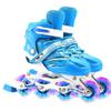 2 in 1 Roller Skates 4 Size Adjustable Roller Skates for Kids and Adults Outdoor Flashing Wheel Skates (Blue Full Flash Shoes, Small) view 1