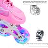 2 in 1 Roller Skates 4 Size Adjustable Roller Skates for Kids and Adults Outdoor Flashing Wheel Skates (Blue Full Flash Shoes, Small) view 3