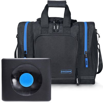 Mangrove Bowling Ball Bag for Single Ball, 2025 Bowling Bag with Plastic Ball Holder, Bowling Tote Fits Bowling Shoes Up to Mens Size 14 and Accessories (Blue)
