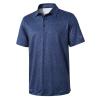 Golf Shirts for Men Dry Fit Short Sleeve Print Performance Moisture Wicking Polo Shirt Navy Leaf view 1