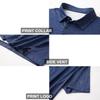 Golf Shirts for Men Dry Fit Short Sleeve Print Performance Moisture Wicking Polo Shirt Navy Leaf view 4