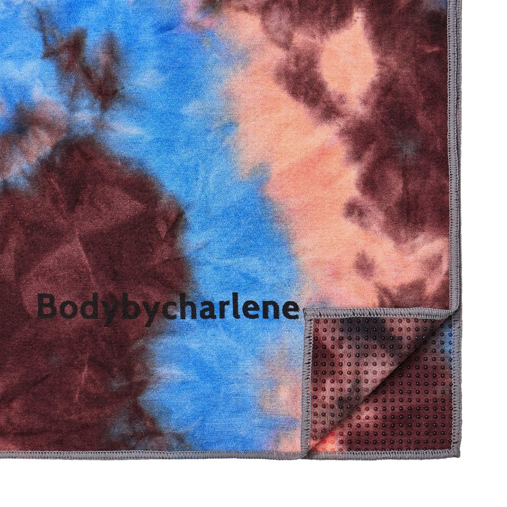 Bodybycharlene - Yoga Towel Super Soft, Sweat Absorbent, Non-Slip, 72X24 inch (Blue Mountain)