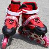 2 in 1 Roller Skates 4 Size Adjustable Roller Skates for Kids and Adults Outdoor Flashing Wheel Skates (Red Full Flash Shoes, Large) view 4