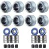 Rekon Super High Rebound 65mm Outdoor Quad Roller Skate Wheels Pack-of-8 & Bearings Clear view 1