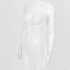 ACSUSS Women Mesh Gloves Tops Sun Protection Long Sleeve Open Front Buckle Crop Top Clubwear White Medium view 3
