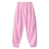 Yeeye Kids Boys Girls Loose Casual Harem Pants Dance Sports Workout Joggers Sweatpants Sportwear Pink 3-4 view 2