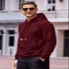 COOFANDY Mens Pullover Hoodies Sweatshirt Long Sleeve with Kanga Pocket Wine Red X-Large view 3