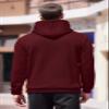 COOFANDY Mens Pullover Hoodies Sweatshirt Long Sleeve with Kanga Pocket Wine Red X-Large view 4