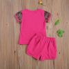 6M-7T Toddler Baby Girl Summer Clothes Set Cool Sequins T-Shirts Tees Tops Short Pants 2PCS Baby Girl Outfit Set (G Rose, 2T-3T) view 2