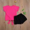 6M-7T Toddler Baby Girl Summer Clothes Set Cool Sequins T-Shirts Tees Tops Short Pants 2PCS Baby Girl Outfit Set (D Rose, 2T-3T) view 2