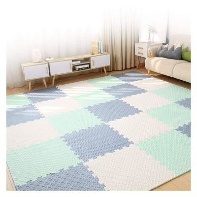 ALGFree Foam Puzzle Rug Tiles, Foam Jigsaw Floor Tiles, Baby Play Mat with Border Washable Applicable Gaming Room School Interlocking Soft Floors, 3 Colors (Color : B, Size : 30x30x1.2cm-16pcs)