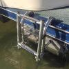 JLXJ Foldable Stern Mount Boat Ladder, 3 Steps Stainless Steel Pontoon Marine Collapsible Ladders, Transom Mount Folding Ladder, Load: 200kg view 3