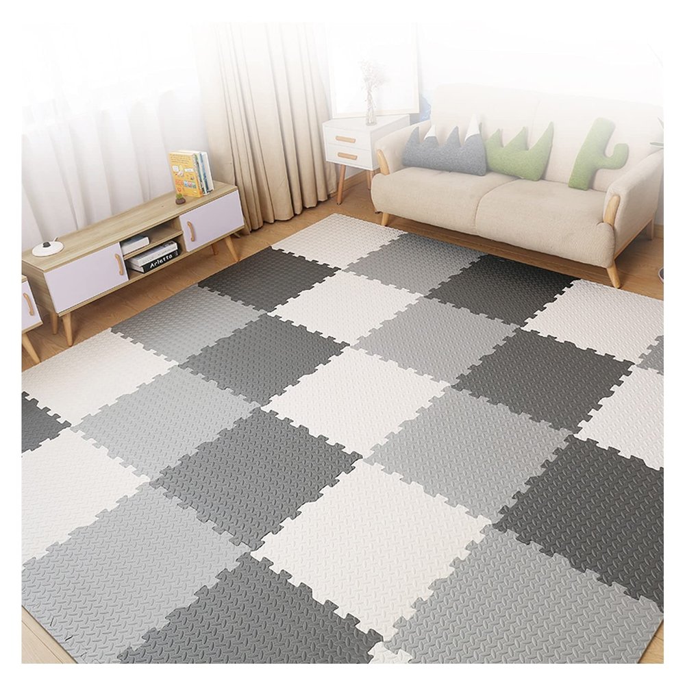ALGFree Foam Play Mat Soft EVA Interlocking Activity Play Tiles Mat Children Yoga Exercise Jigsaw Puzzle Blocking Board Kids Playmats, Freely Combinable (Color : B, Size : 60x60x1.2cm-6pcs)