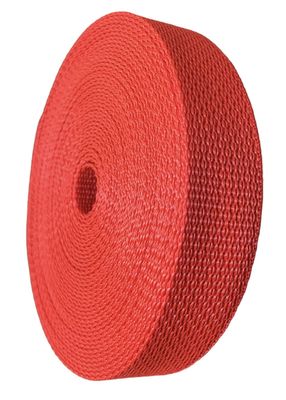 Durable Polypropylene UV Resistant Webbing Straps Ideal for DIY Projects, Pet Collars, Outdoors, Crafts and Much More. 1 Inch (Red, 100)
