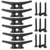 4 inch Electrophoretic Coated Black Dock Cleats Boat Cleats, Boat Dock Cleats Rope Cleat With Hardware Ideal for Boat, Decks, Piers for Tying up Boats,Marine Decor,Boat Ties,Cleats for Boat(6 Pack) view 1