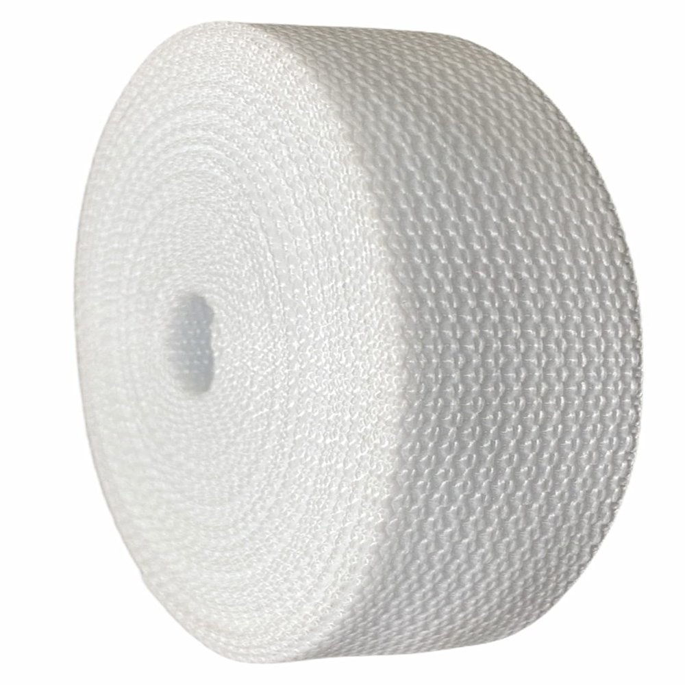 GGR Supplies Durable Polypropylene UV Resistant Webbing Straps Ideal for DIY Projects, Pet Collars, Outdoors, Crafts and Much More. 1 Inch (White, 100)