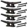 4 inch Electrophoretic Coated Black Dock Cleats Boat Cleats, Boat Dock Cleats Rope Cleat With Hardware Ideal for Boat, Decks, Piers for Tying up Boats,Marine Decor,Boat Ties,Cleats for Boat(4 Pack) view 1