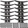 4 inch Electrophoretic Coated Black Dock Cleats Boat Cleats, Boat Dock Cleats Rope Cleat With Hardware Ideal for Boat, Decks, Piers for Tying up Boats,Marine Decor,Boat Ties,Cleats for Boat(12 Pack) view 1