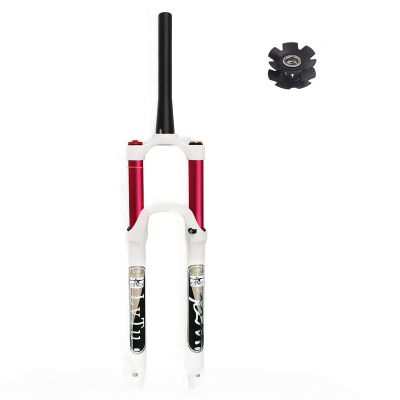 LvTu 26 27.5 29 inch Air Suspension Fork 130 Travel, Disc Brake Lightweight Straight Tube/Tapered Tube Mountain Bike Front Fork 9mm QR (Color : Tapered Manual Lock Out, Size : 26")
