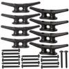 4 inch Electrophoretic Coated Black Dock Cleats Boat Cleats, Boat Dock Cleats Rope Cleat With Hardware Ideal for Boat, Decks, Piers for Tying up Boats,Marine Decor,Boat Ties,Cleats for Boat(8 Pack) view 1