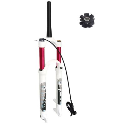 LvTu 26 27.5 29 inch Air Suspension Fork 130 Travel, Disc Brake Lightweight Straight Tube/Tapered Tube Mountain Bike Front Fork 9mm QR (Color : Tapered Remote Lock Out, Size : 27.5")