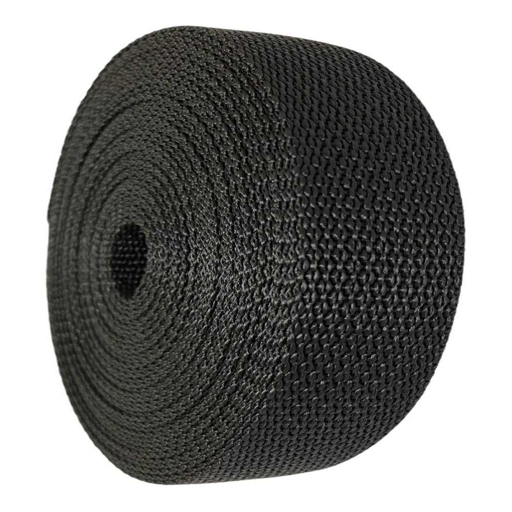 GGR Supplies Durable Polypropylene UV Resistant Webbing Straps Ideal for DIY Projects, Pet Collars, Outdoors, Crafts and Much More. 1 Inch (Black, 100)